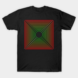 Rounded squares in red and green T-Shirt